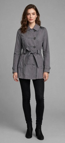 Grey military trench jacket - trench,