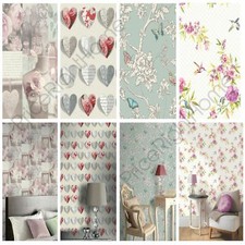 SHABBY CHIC FLORAL WALLPAPER IN VARIOUS DESIGNS WALL DECOR NEW FREE P+P