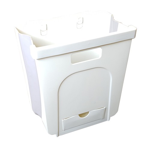Beige folding waste bin - beige, for