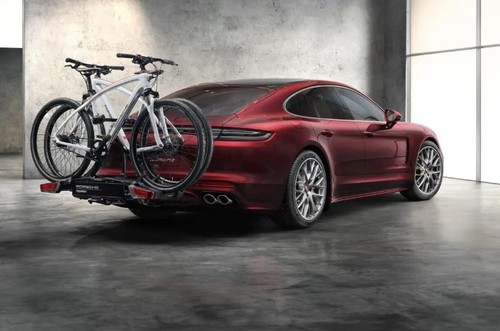 Porsche towbar mounted bike - mounted,