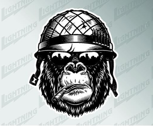 Gorilla head smoking cigar - gorilla,