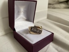 9ct Gold Two Colour Gents 5pt Diamond Cluster Ring (Size P) 5 grams RRP £450