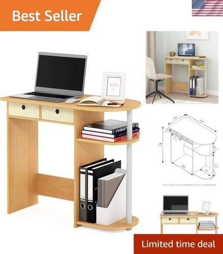 Compact beech computer desk - compact,