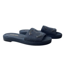 Chanel Black CC Slides