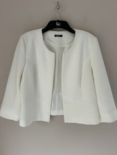 Roman Womens Mother Of The Bride Jacket 14 Ivory Ribbed Textured Open Wedding