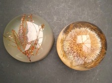 Two vintage Paperweight Hafod Grange &  Carol Jones.