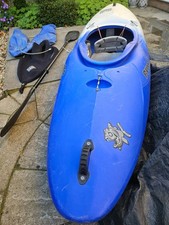 pyrhana kayak H:3 series with splash deck and carbon fibre paddle. 