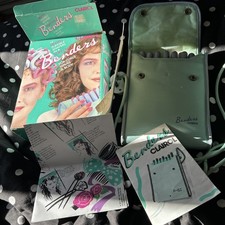 Vintage Clairol Benders 14 set Hot bendy Heated Hair rollers, case wavy curl 80s