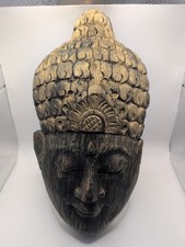 Hand Carved Wooden Buddha Head
