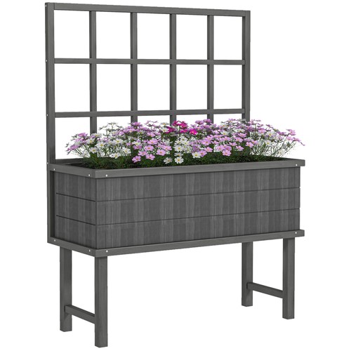 Outsunny wood raised planter - wood,