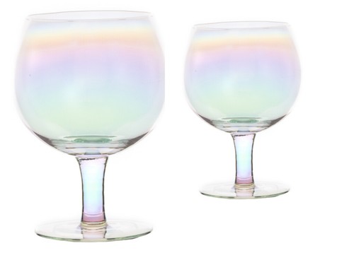 Rainbow gin glass set 2 - glass, of