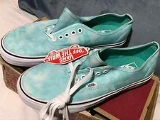 BOXED AUTHENTIC VANS TRAINERS - TIE DYE TURQUOISE - UK SIZE 8 - MIKU COSPLAY