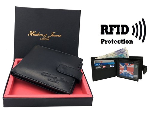 Mens leather wallet - leather, rfid