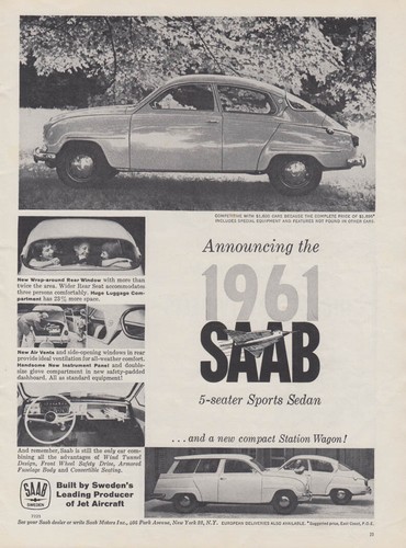 Announcing the 1961 saab - the, coupe