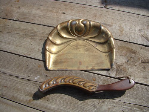 Vintage brass copper wood - copper?,