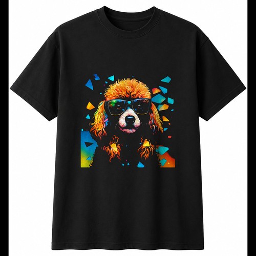Colourful miniature poodle - colourful,
