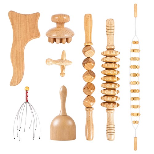 8pcs wood massage - wood, tools