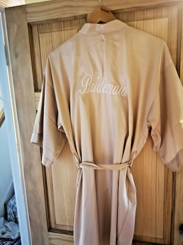 Bridesmaid beige silk dressing - bridesmaid,