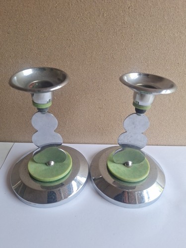 Pair art deco chrome and - pair, of