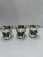 Mercury Glass Votive Holders Set of 3 Tealight Candle Cups Decoration