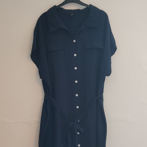 Shein curve shirt dress - shein, navy