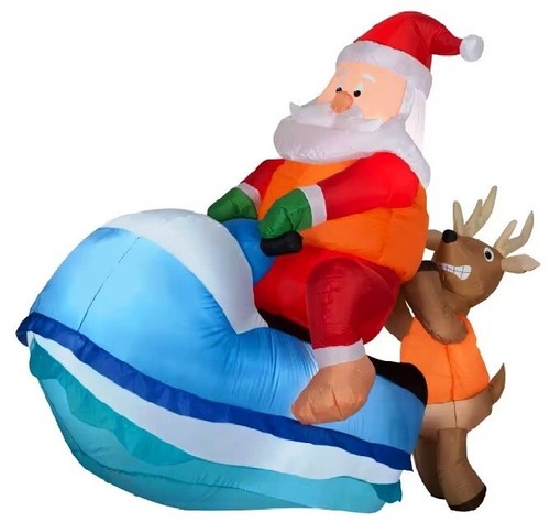 Jet skiing santa reindeer - skiing,