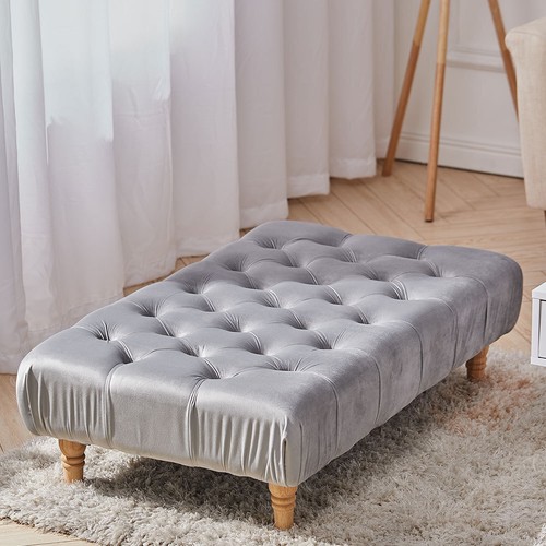 Large footstool velvet pouffe - large,