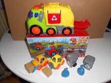 Busy City Small Garbage Truck Toy Light & Sound + 2 Bins + fork lift  +Bulldozer