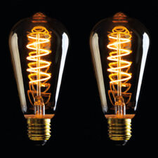2x Vintage Filament LED Edison Screw Bulb E27 Decorative Industrial Light ST64