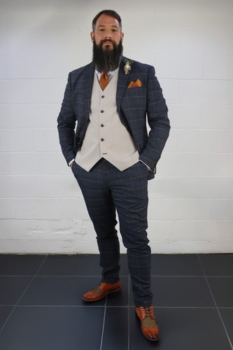 Men navy blue - blue, contrast