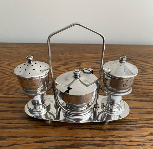 Antique silver plate cruet - antique, set