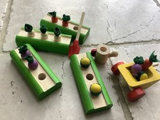 Wooden toy set allotment garden with original box dolls house