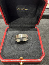 Auth Cartier Ring Love (Classic, Thick) EU66 18K 750 White Gold