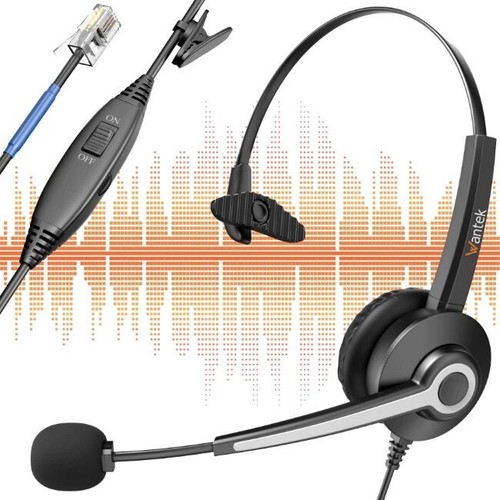 Corded telephone headset with - headset,