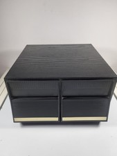 Vintage Boots Double Cassette Storage Box Wood Effect Twin Drawer 1970s-1980s