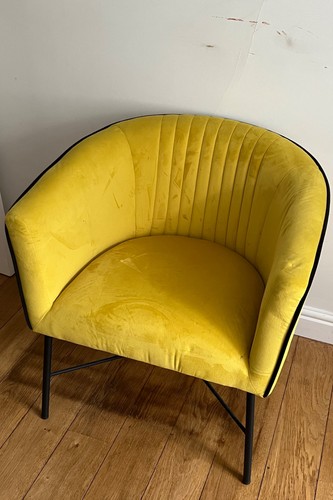Yellow velvet accent chair tub - velvet,