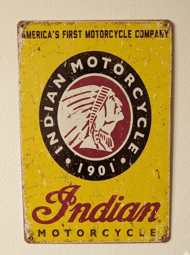 Indian motorcycle metal sign - motorcycle,