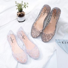 Ladies Crystal Flats Jelly