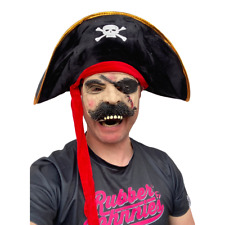 Adult Pirate Hat with Skull Costume Blackbeard Fancy Dress Accessory Kids Child