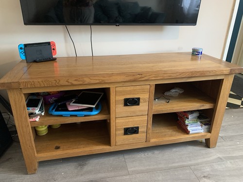 Solid oak unit - tv,