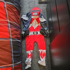 Adult Red Power Ranger Piggyback Costume Superhero Ride On Halloween Fancy Dress