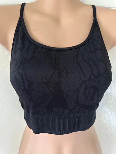 Black puma strappy sports bra - puma,