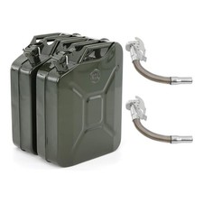 2 X 20L Jerry Can Metal Steel Spout Portable Fuel Oil Diesel Petrol Container UK