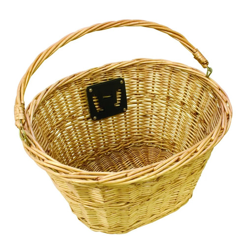 Wicker bike basket - wicker, oval