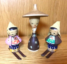 Japanese kokeshi dolls x3