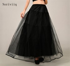 Retro Long Petticoat Women Net Rockabilly White/Black Underskirt Skirt Slips Hot