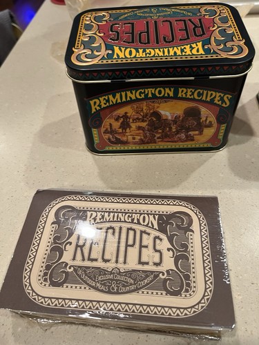 Remington recipe cards tin - cards,