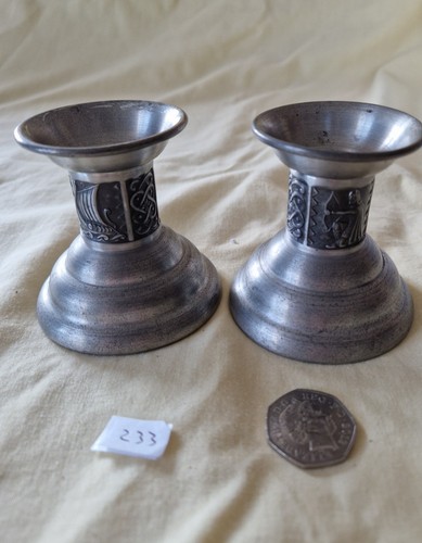 Hadeland pair pewter candle - hadeland,