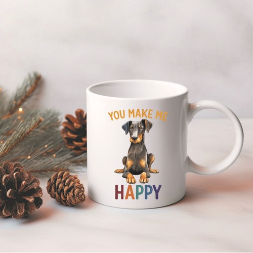 Personalised doberman dog mug - personalised,