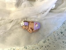 Newborn baby doll dollhouse  ,polymer clay ooak,gift, collector,art miniature 